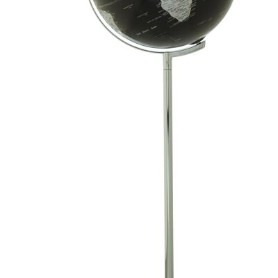 Globo terráqueo SOJUS LIGHT, 43 cm de diámetro y base, negro, plateado