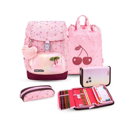 Juego de mochila escolar Premium Comfy Plus Cherry Blossom de 5 piezas.