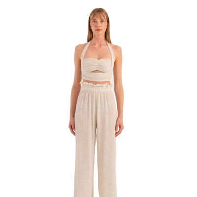 Hemp Straight Pants (3327) 53% Viscose, 34% Cotton, %13 Hemp