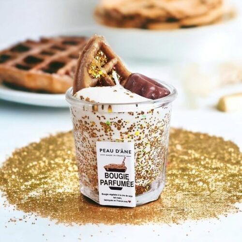 3er Set "Bougie Kerzen 260g" -  Eiswaffel mit Glitter, Himbeer-Crumble & Weißes Schokoladenmousse