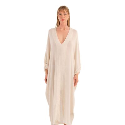 Caftan en lin froissé (3324) 63 % viscose, 23 % coton, 14 % lin