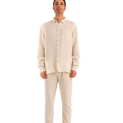 Men's Crinkle Shirt (3372) 61% Cotton 30% Lyocell 9% Linen