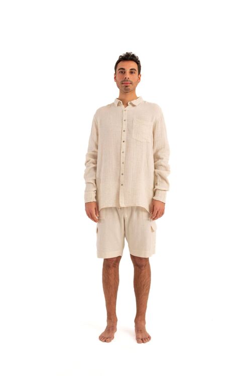 Men's Linen Cargo Shorts (3370) 85% Cotton, 15% Linen