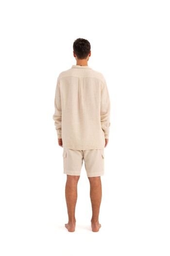 Short cargo en lin pour hommes (3370) 85 % coton, 15 % lin 3