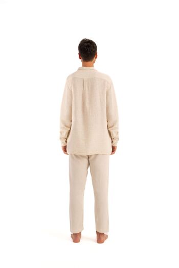 Pantalon en lin pour hommes (3369) 85 % coton, 15 % lin 3
