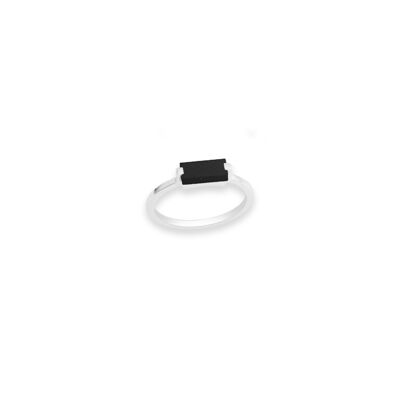 Bague Ayasha - Argent 925 - Onyx noir