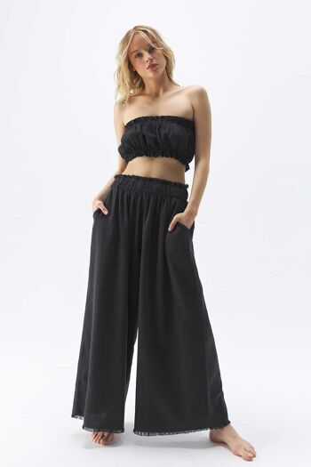 Haut bandeau noir (3149) 30% lin 70% coton 4