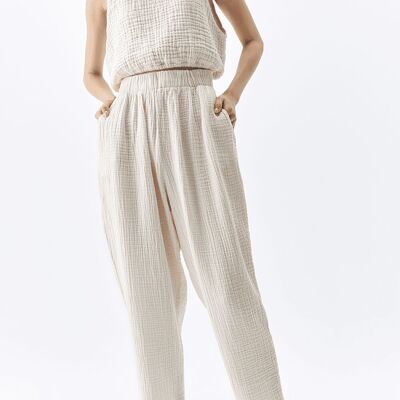 Pantalon ample froissé (3144) 100 % coton
