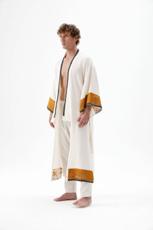 Crinkle Long Kimono (3188) 100% cotton