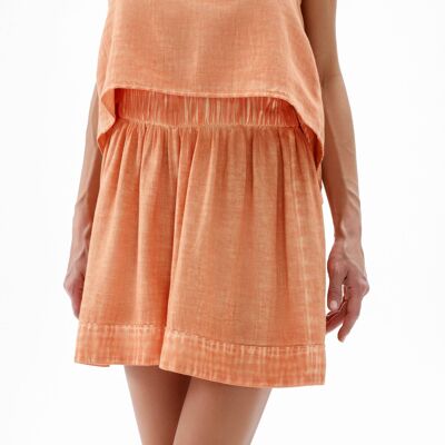 Orange shorts (3221) 30% linen, 70% cotton