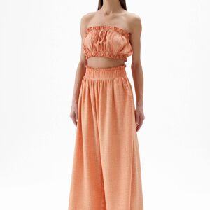 Haut bandeau orange (3220) 30% lin 70% coton