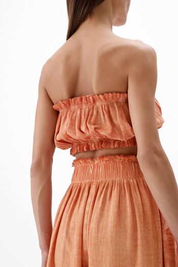 Haut bandeau orange (3220) 30% lin 70% coton 3