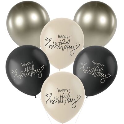 Latex Balloons - Crème Noir - 33 cm - 6 pieces