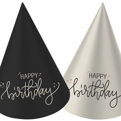 Mini Party Hats - Crème Noir - 10 cm - 6 pieces