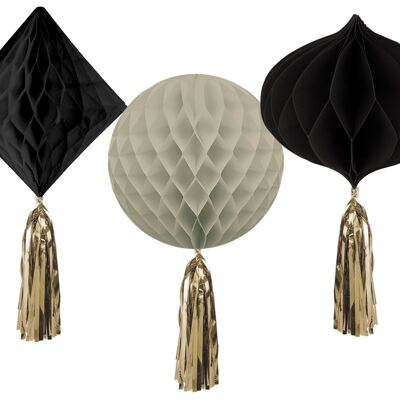 Honeycombs Set - Crème Noir - 3 pieces