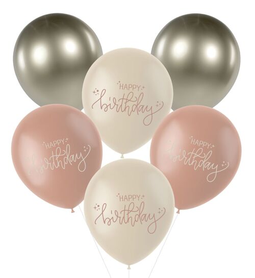 Latex Balloons - Cream Rose - 33 cm - 6 pieces