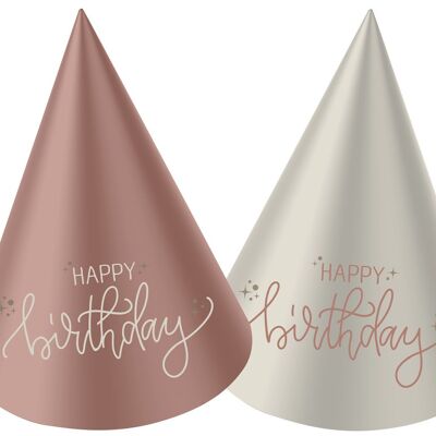 Mini cappellini da festa - Rosa crema - 10 cm - 6 pezzi