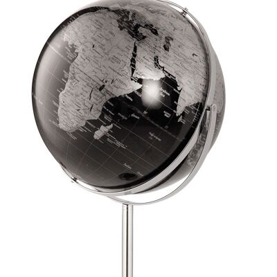APOLLO globe, 43 cm diameter and base, black, silver