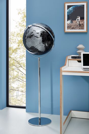 Globe APOLLO, diamètre 43 cm et socle, noir, argent 2