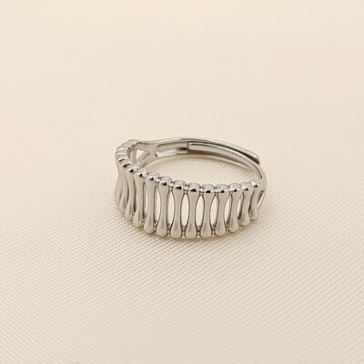 Adjustable scale silver ring