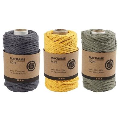Macramé rope - 4 mm - 55 m - Several colors available