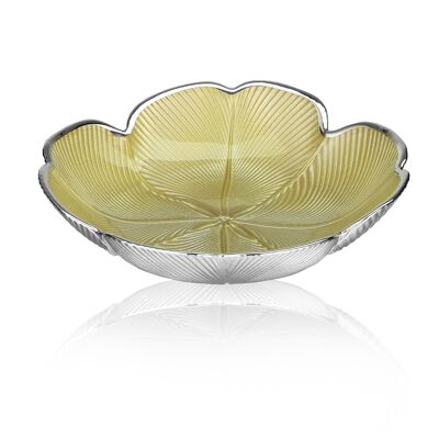 Colored and Silver Glass Bowl Ø 21 cm "Quadrifoglio Oro Perlato" Line