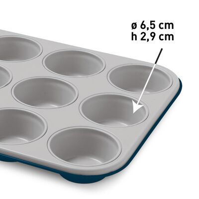 12 Muffins Tray PTFE and PFAS Free Made In Italy