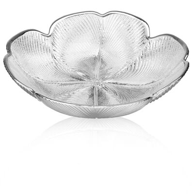 Cuenco de cristal plateado Ø 16 cm Línea "Quadrifoglio Argento"