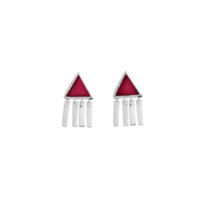 Boucles d'oreille Cheveyo - Argent 925 - Quartz fuschia