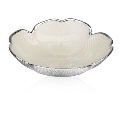 Colored and Silver Glass Bowl Ø 16 cm "Quadrifoglio Madreperla" Line