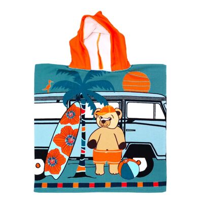 Poncho da spiaggia per bambini Surfista 100% microfibra di poliestere 60x120 cm 250 g/m²