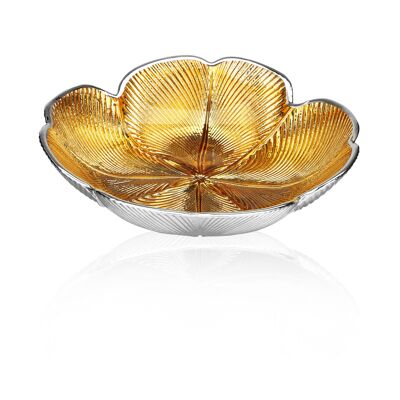 Colored and Silver Glass Bowl Ø 16 cm "Quadrifoglio Oro" Line