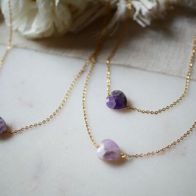 MILA amethyst heart necklace - Mother's Day