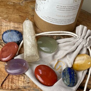 Coffret de méditation de pleine conscience avec pierres de chakra 5