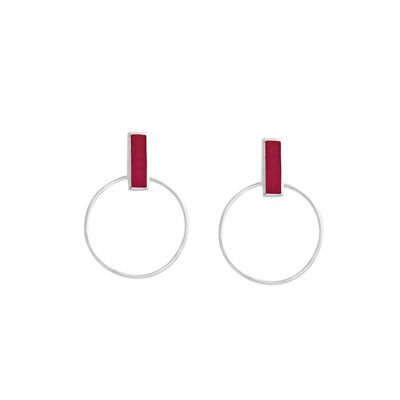 Boucles d'oreille Olathe - Argent 925 - Quartz fuschia