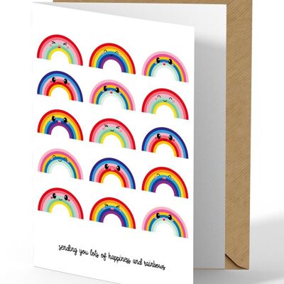Biglietto d'auguri Invio della cartolina dell'amicizia arcobaleni