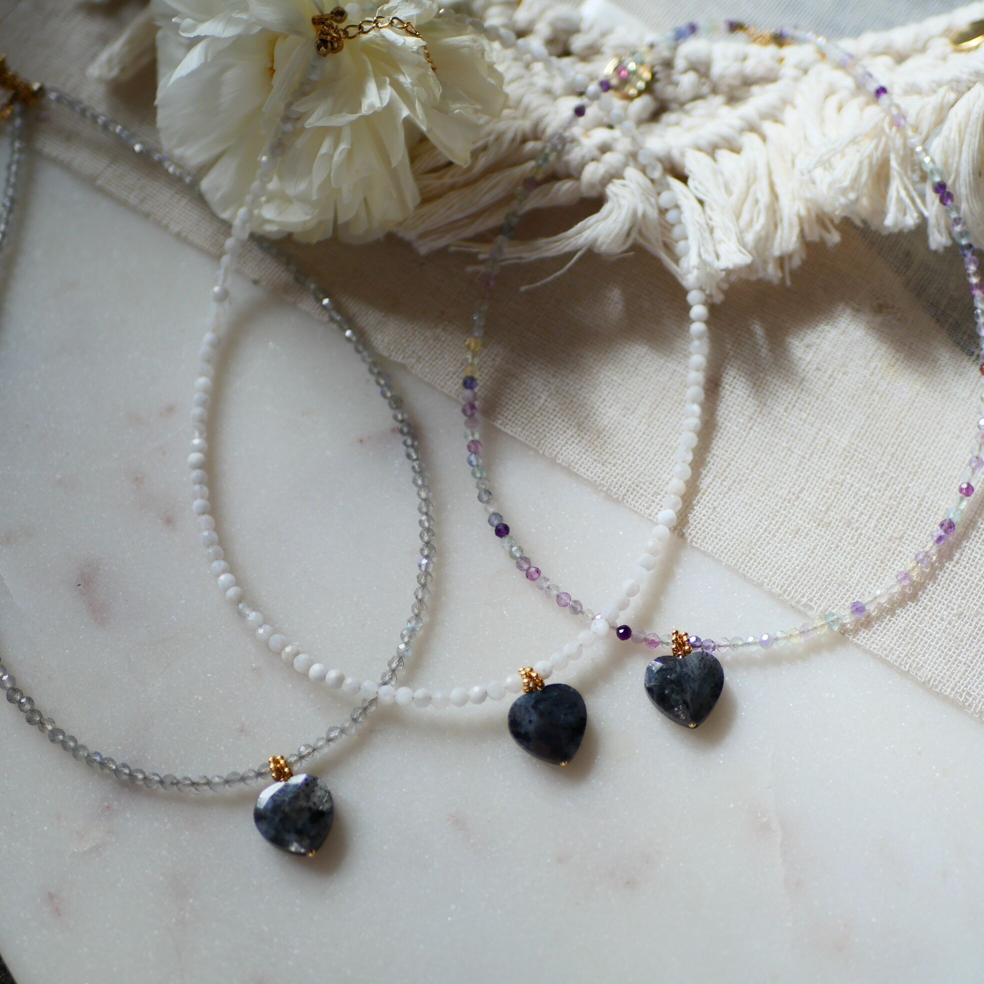 Collana NOEMIE Larvikite (pietra da scegliere)