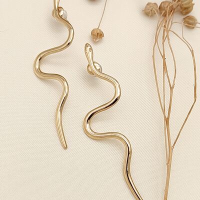Gold snake earrings