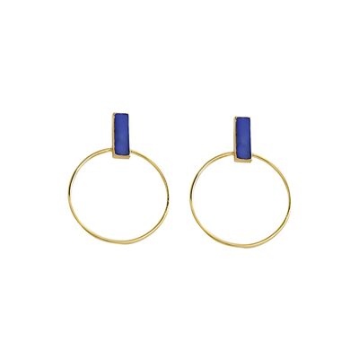 Boucles d'oreille Olathe - Plaqué or - Lapis lazuli