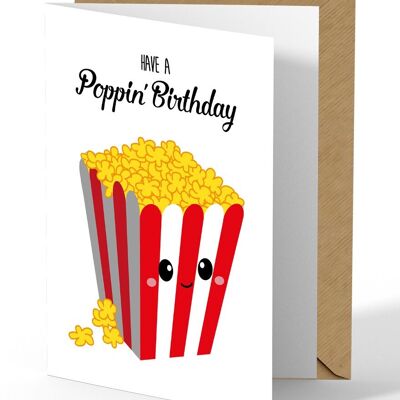 Tarjeta de felicitación Tener un cumpleaños poppin es divertido para regalar a un cumpleañero o una niña.