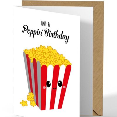Tarjeta de felicitación Tener un cumpleaños poppin es divertido para regalar a un cumpleañero o una niña.