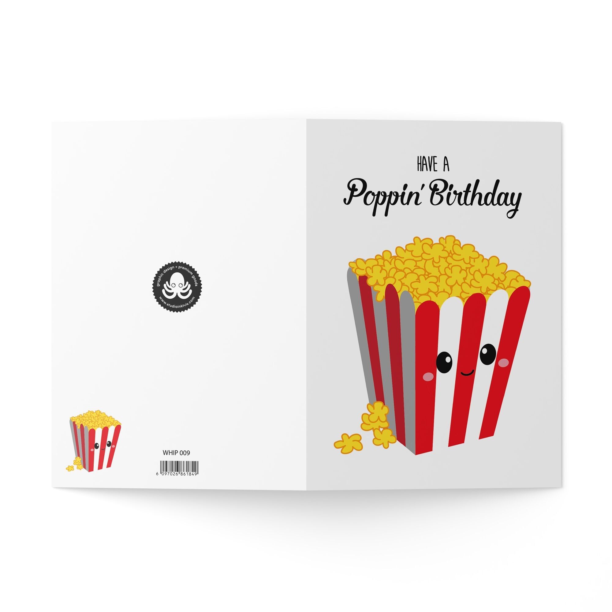 Greeting card Have a poppin birthday is fun to give to a birthday boy or girl