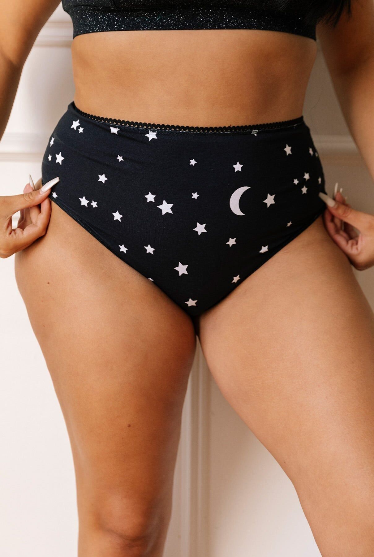 Braguita de algodón orgánico de talle alto - Estrellas