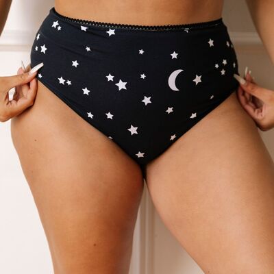 High Waisted Organic Cotton Panties - Stars