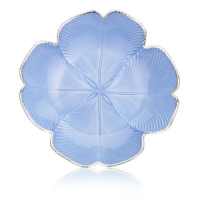 Colored and Silver Glass Bowl Ø 30 cm "Pearly Sky Four Leaf Clover" Line