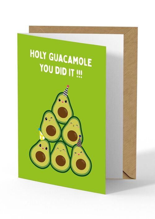 Greeting card Avocado Holy Guacamole you did it