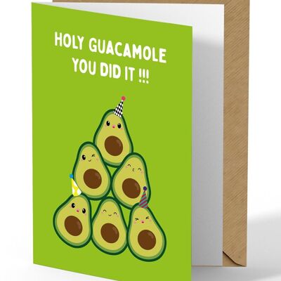 Grußkarte Avocado Holy Guacamole du hast es geschafft