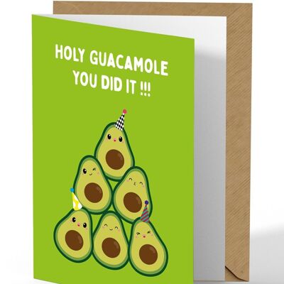 Grußkarte Avocado Holy Guacamole du hast es geschafft