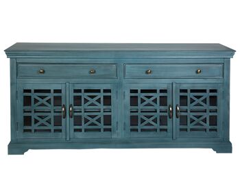 BUFFET 4P+2C BOIS BLEU 180X40X85CM HM181003 2