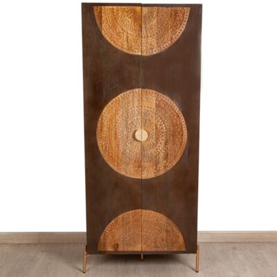 CABINET WITH WOODEN SHELVES MEDALLION 75X45X180CM HM152310
